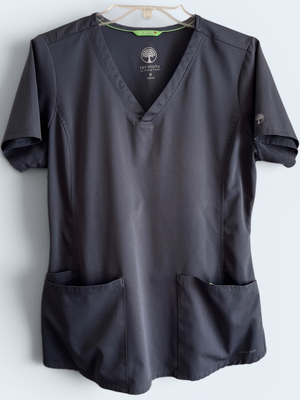 HH Works Healing Hands Pewter Monica Scrub Top Size M